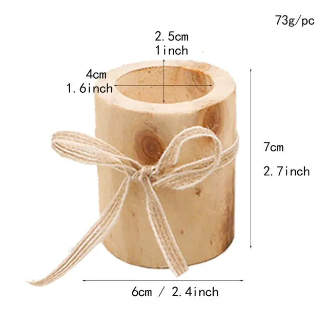 Raw Wooden Candleholder