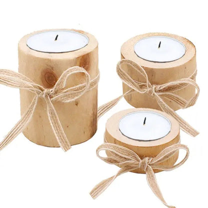 Raw Wooden Candleholder