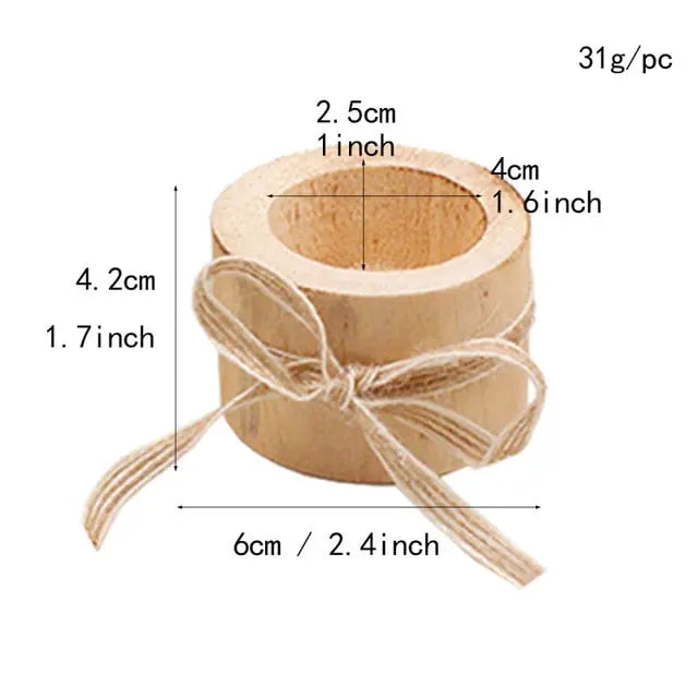 Raw Wooden Candleholder