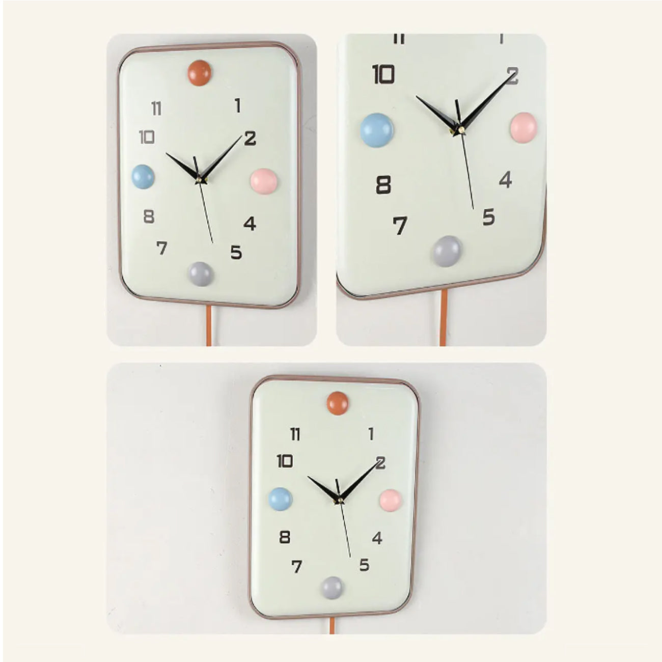 Rectangular Metal Ball Designer Pendulum Clock