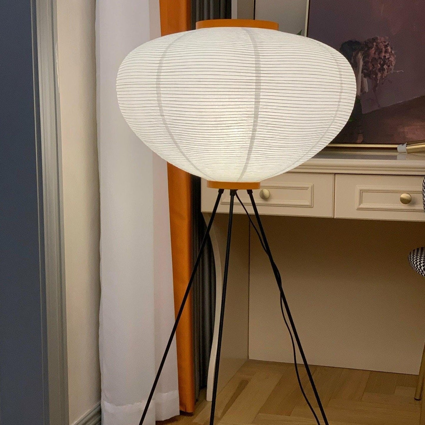 Rice paper floor lamp