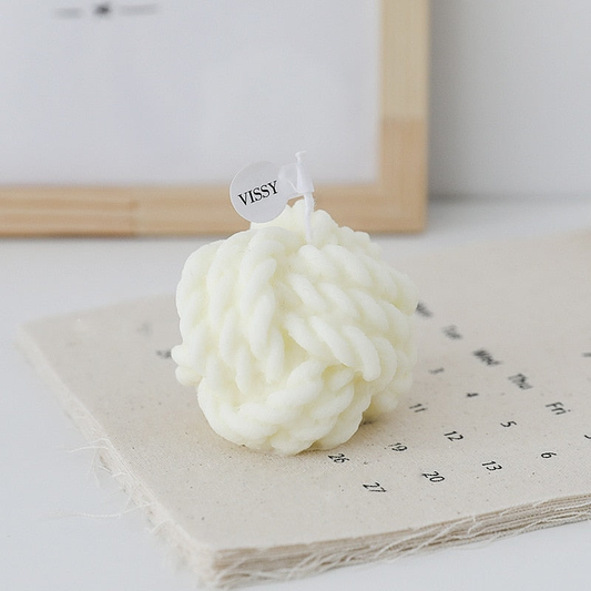 Wool Knot Textured Decorative Candle