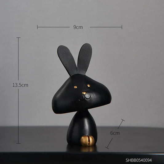 Black & White Cartoon Resin Statue