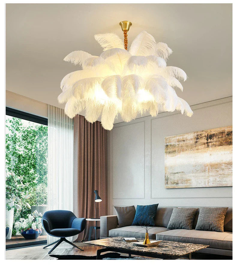 Ostrich Feather Chandelier