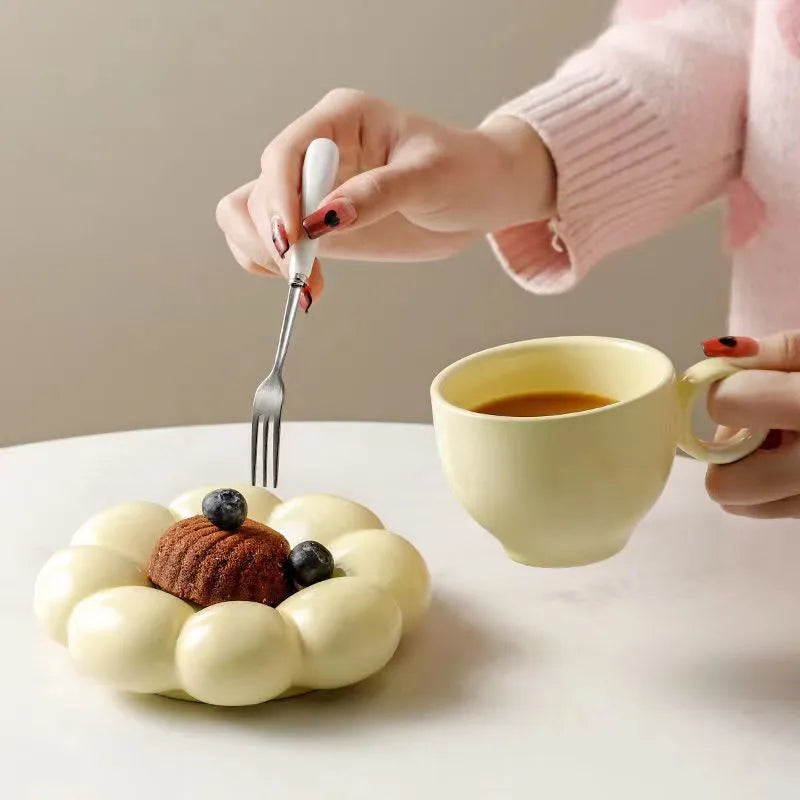 Flower Shape Coffee Cup & Saucer Set