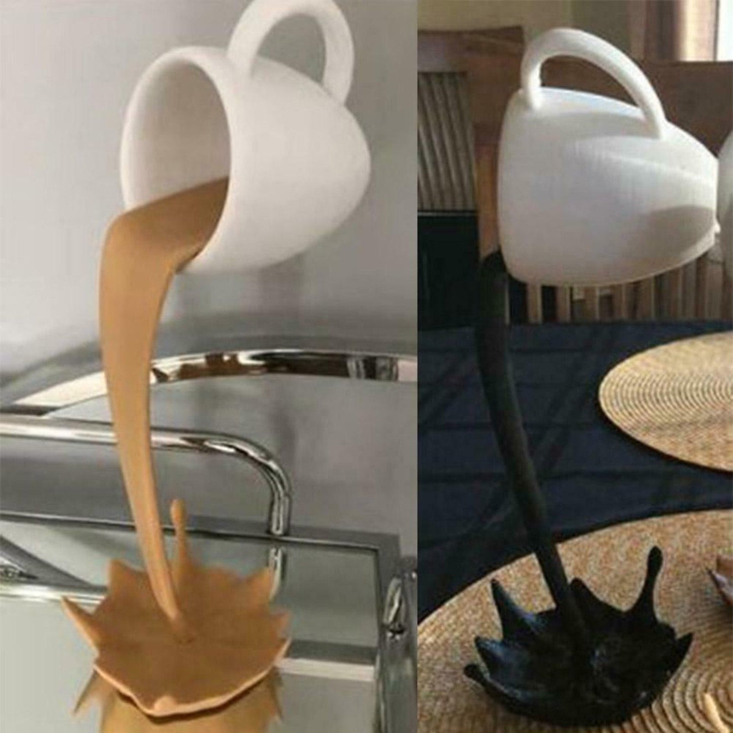 Original Floating Spilling Coffee Cup Sculpture