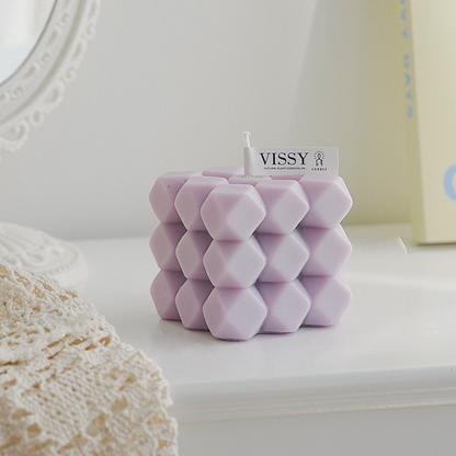 Diamond Cut Cube Decorative Candle