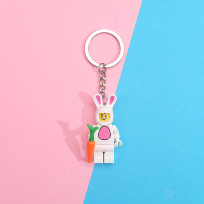 Super Hero Building Blocks Keychain