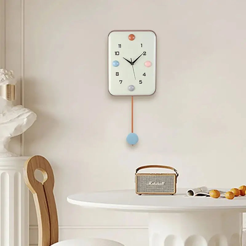 Rectangular Metal Ball Designer Pendulum Clock