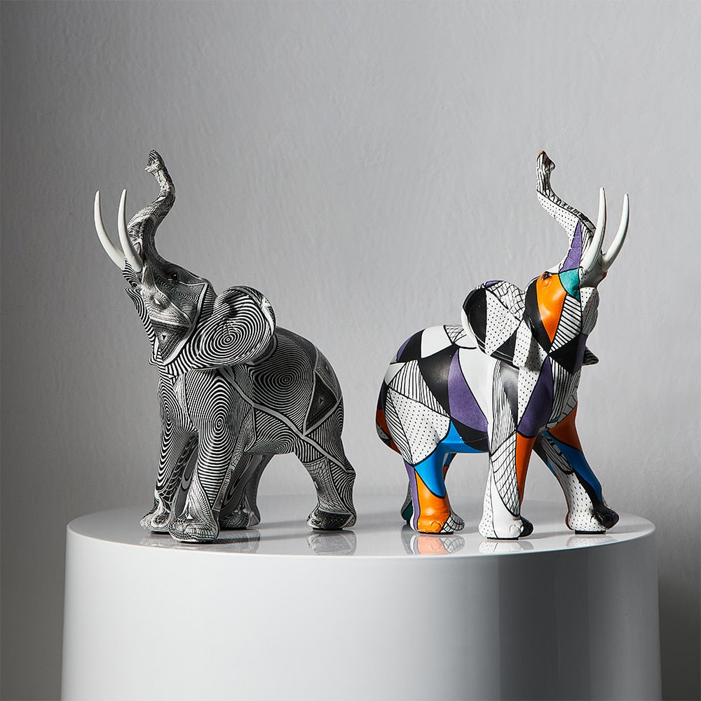 Painted Elephant Sculpture