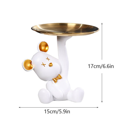 Miravique Bear Sculpture Table Tray