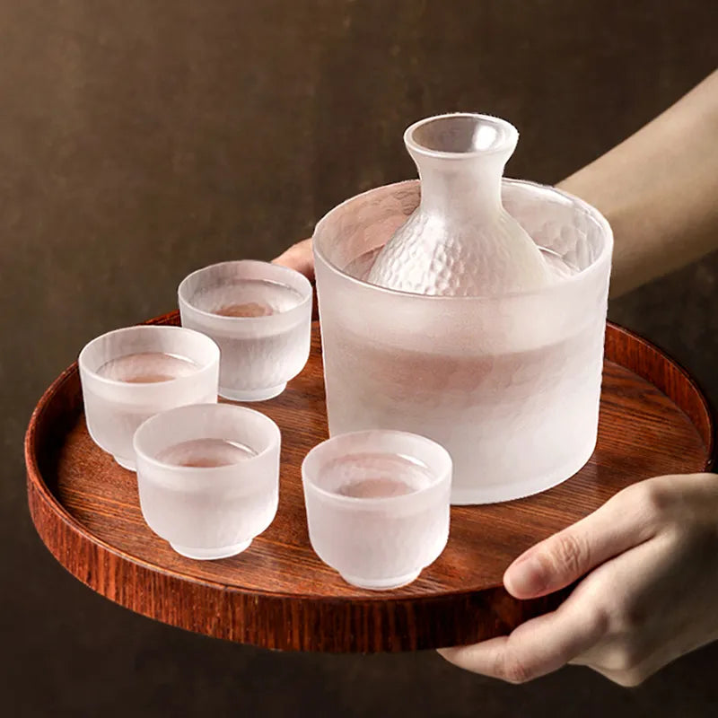 Serenity Frosted Glass Sake Set