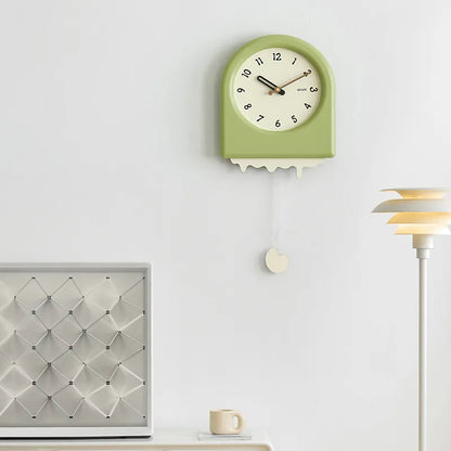 Modern Arch with Wavy Design Pendulum Clock