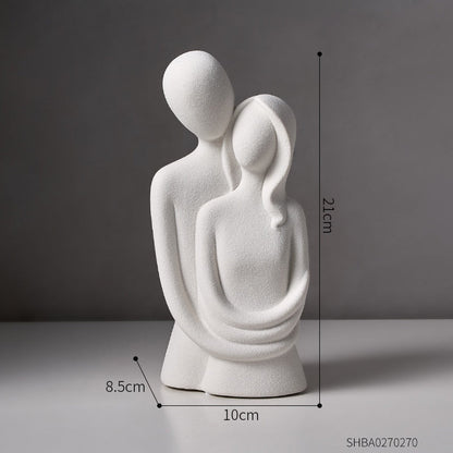 Modern Couple Ceramic Figurines Home Decor Sculptures