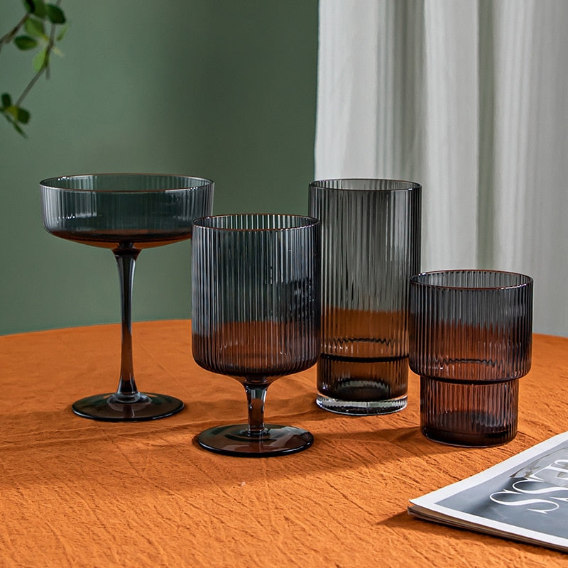 Ripple Smoke Glass Drinkware