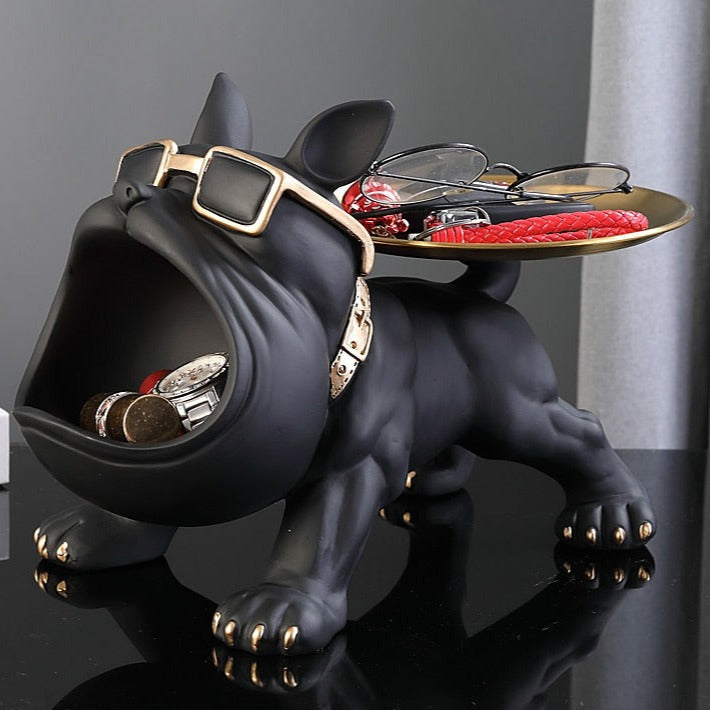 Miravique Bodybuilder Bulldog Storage Bin And Tray