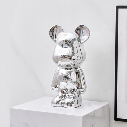 Space Bear Metallic Sculpture Figurine