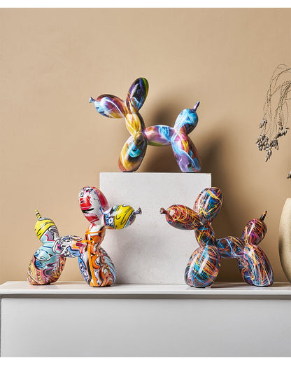 Graffiti Balloon Dog Resin Statue