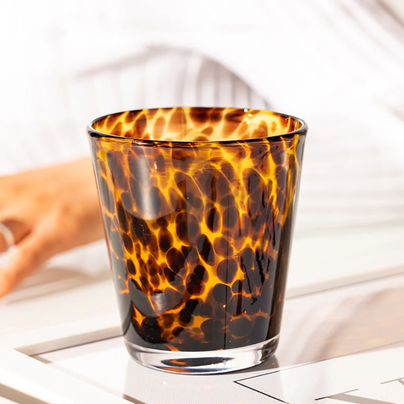 Leopard Retro Drinking Glass