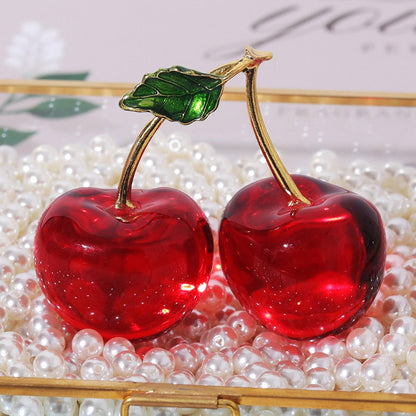 Miravique Crystal Cherry Figurine