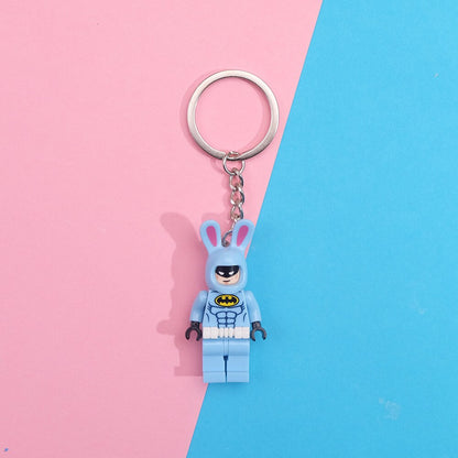 Super Hero Building Blocks Keychain