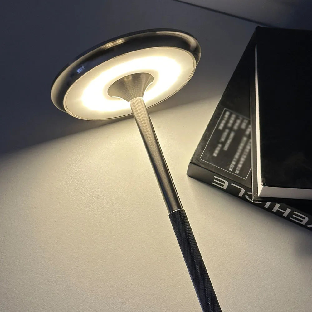 The "Disc" Rechargeable and Dimmable Aluminium Lamp