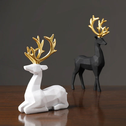 Geometric Reindeer Sculptures