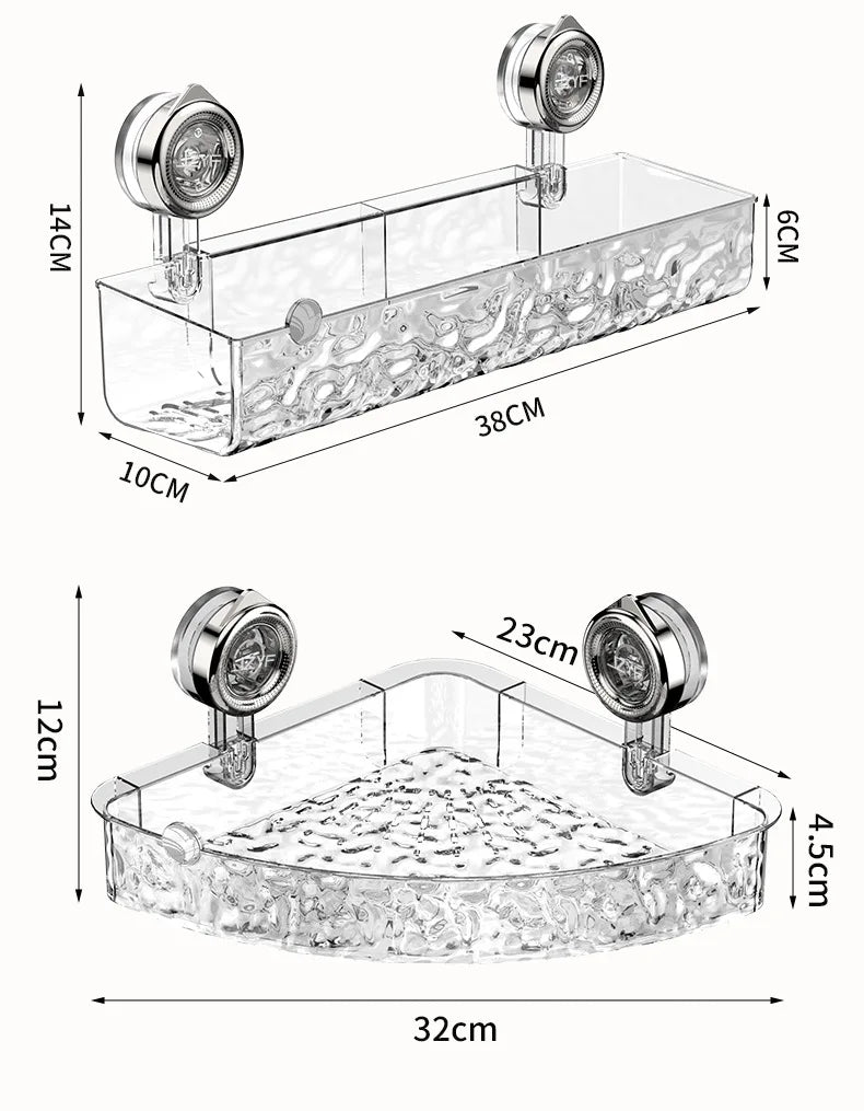 No-Drill Wall Storage: Strong suction cup that holds heavier items | Hangable storage for bathroom