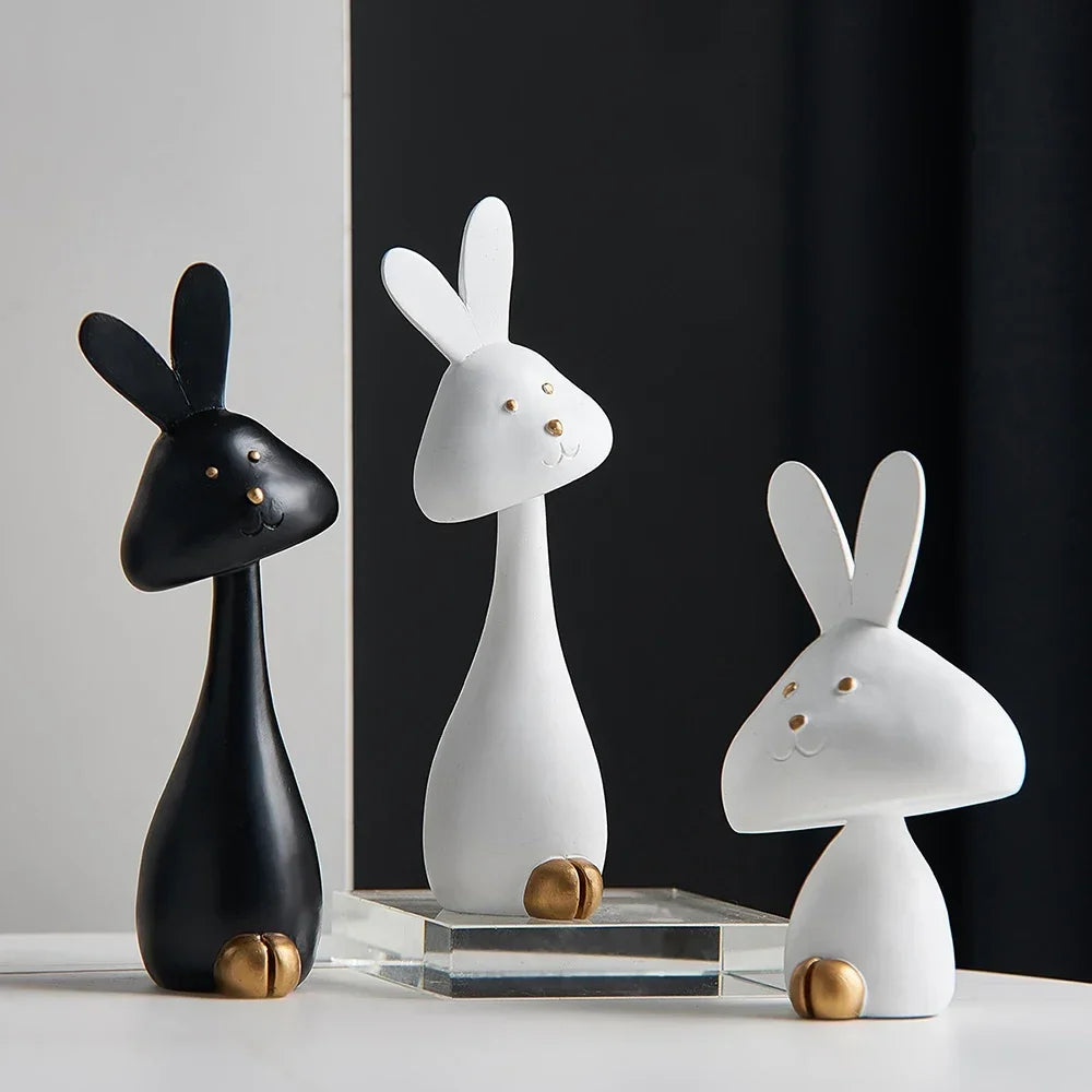 Black & White Cartoon Resin Statue