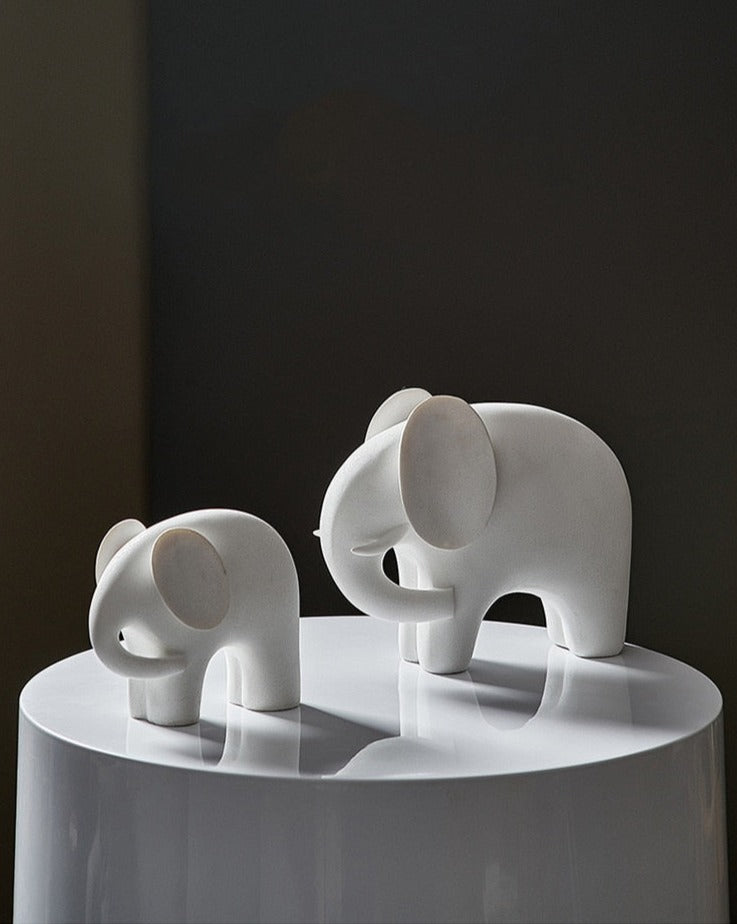 White Nordic Elephant Statue