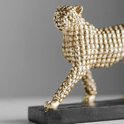 Golden Leopard Cheetah  Statue Resin