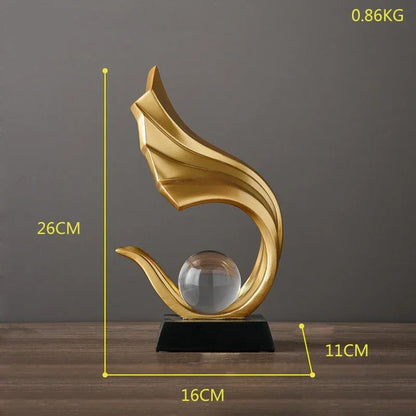 Luxury Golden Abstract Sculpture