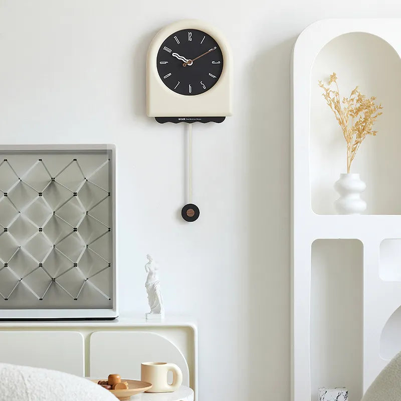 Modern Arch with Wavy Design Pendulum Clock