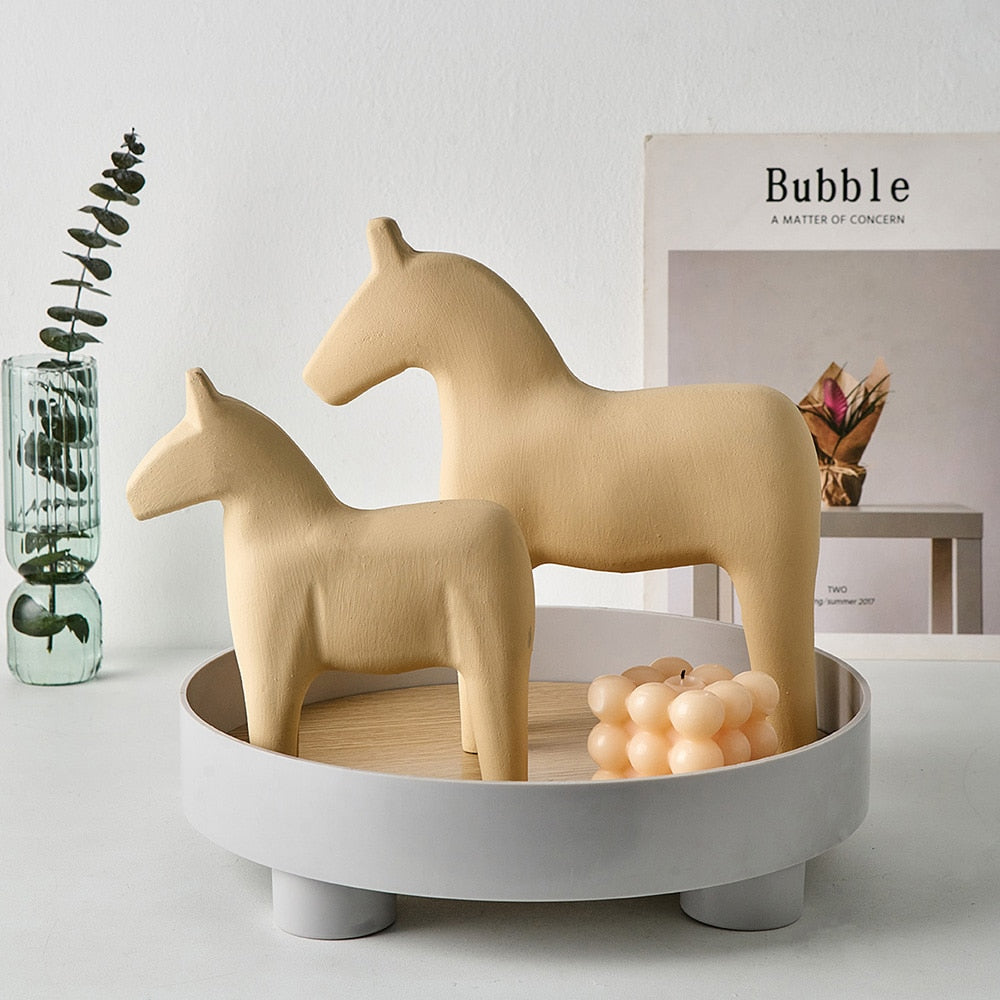 Colourful Wooden Horse Statue Home Decor