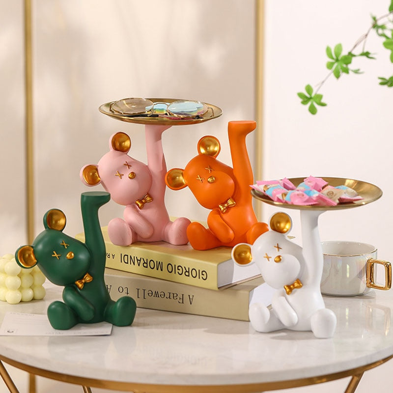 Miravique Bear Sculpture Table Tray