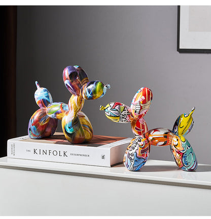 Graffiti Balloon Dog Resin Statue