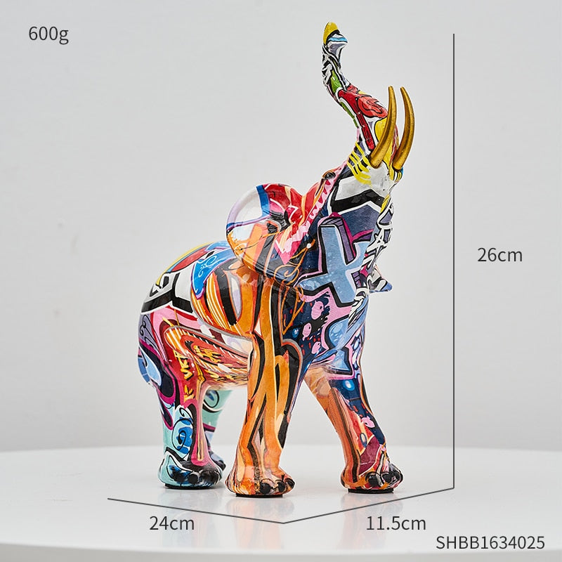 Painted Elephant Sculpture