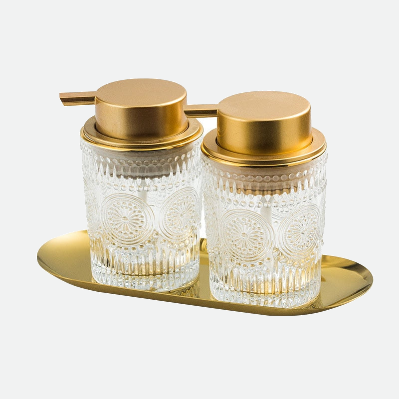 Gold Glass Soap Bottle