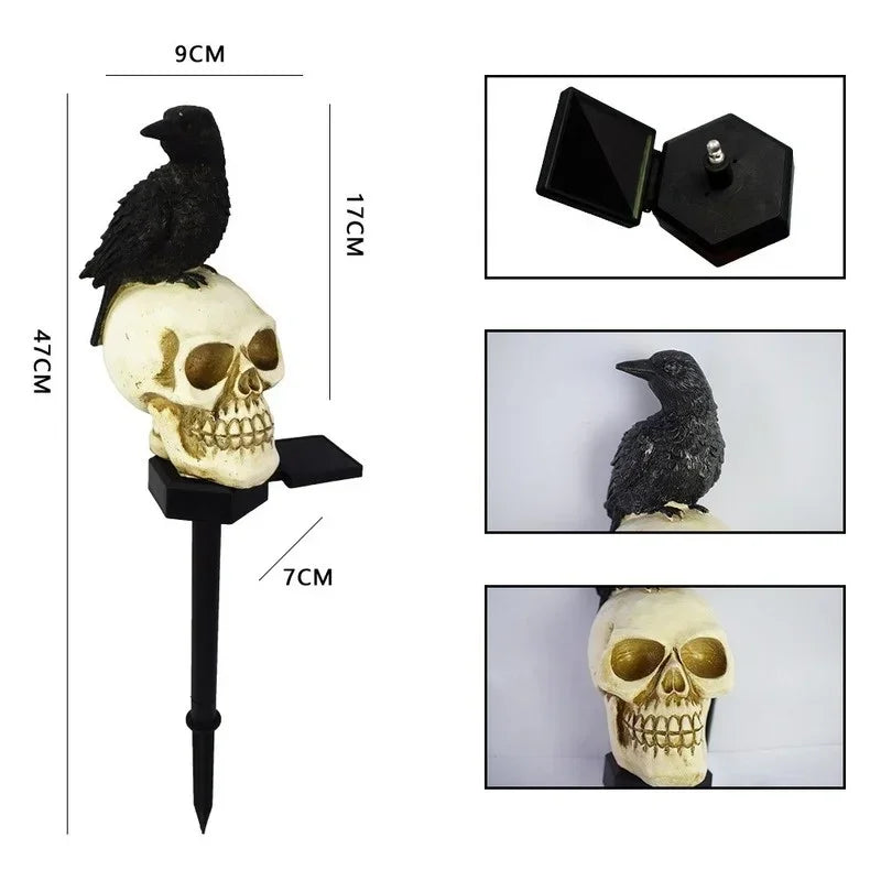 Raven Skull Solar Path Light