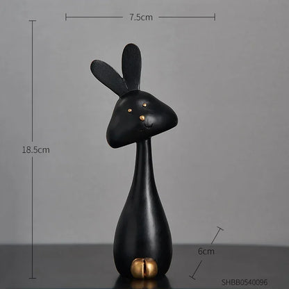 Black & White Cartoon Resin Statue