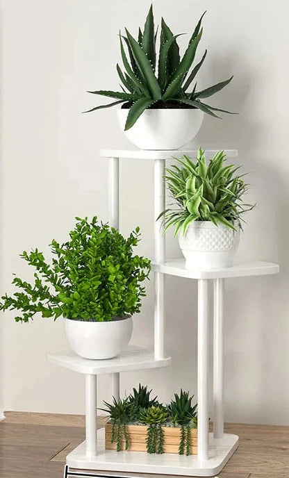 Elegant Wooden Plant Stand - Multi-Tier Indoor Flower Rack