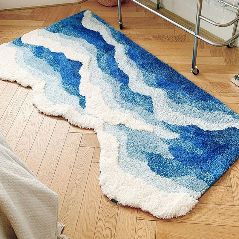 Aesthetic Tufted Rug Wave Pattern