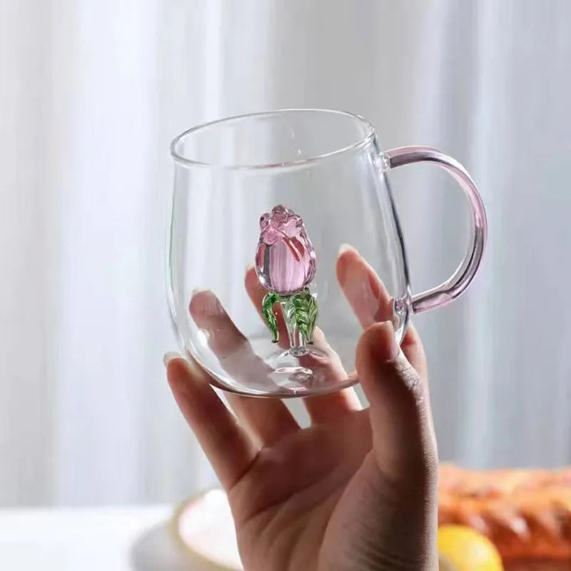 Blossom Glass Teapot and Cup Set