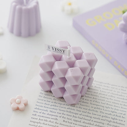 Diamond Cut Cube Decorative Candle