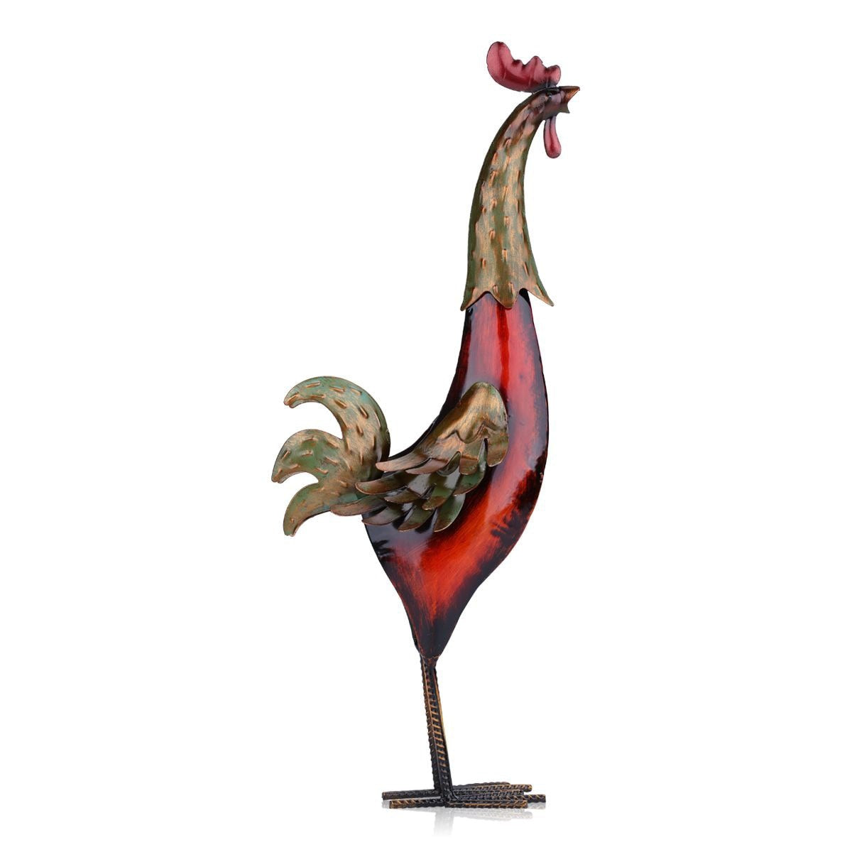 Metal Rooster Home Decor Sculpture