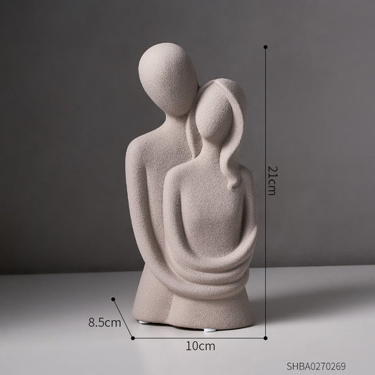 Modern Couple Ceramic Figurines Home Decor Sculptures