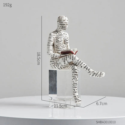 Contemplative Readers Modern Abstract Figurine