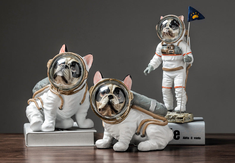 Space Bulldog Astronaut Figurines