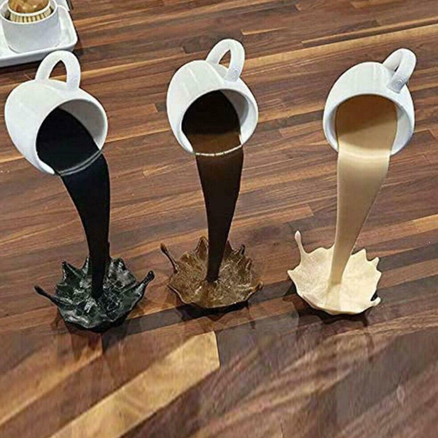 Original Floating Spilling Coffee Cup Sculpture