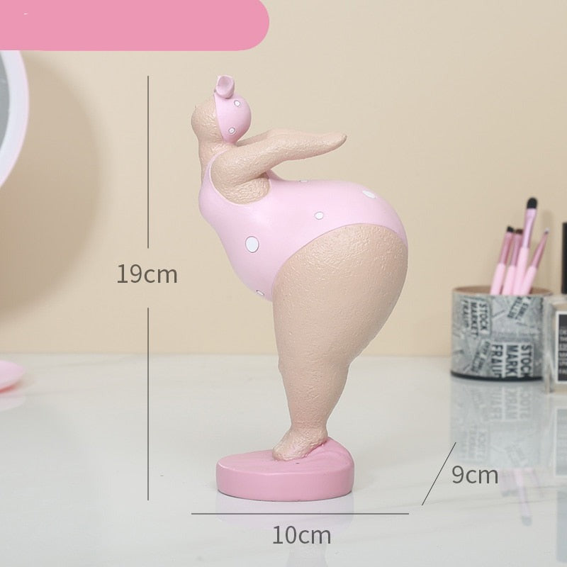 Charming Plus-Size Yoga Woman Figurine